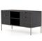Theodore Industrial Loft Black Wood Grey Iron 4 Drawer Filing Credenza|Kathy Kuo Home