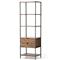 Theodore Industrial Loft Brown Wood Grey Iron Frame 2 Drawer Display Bookcase|Kathy Kuo Home
