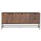 Theodore Industrial Loft Brown Wood Grey Iron 3 Door 2 Drawer Sideboard|Kathy Kuo Home