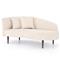 James Modern Classic Beige Performance Brown Oak Wood Chaise Lounge - Left Arm Facing|Kathy Kuo Home