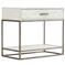 Maxine Industrial Loft Brushed White Wood Steel Nightstand|Kathy Kuo Home