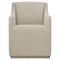 Maxine Modern Classic Beige Upholstered Dining Arm Chair|Kathy Kuo Home