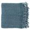 Agatha Modern Classic Blue Cotton Woven Throw Blanket|Kathy Kuo Home