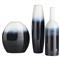 Sandra Modern Classic Dark Blue Ombre Ceramic Outdoor Vases - Set of 3|Kathy Kuo Home