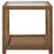Ariah Coastal Beach Glass Top Brown Rattan Side End Table|Kathy Kuo Home
