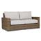 Aria Coastal Beige Cushion Brown Wicker 2 Seater Outdoor Sofa|Kathy Kuo Home