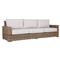 Aria Coastal Beige Cushion Brown Wicker Outdoor Sofa|Kathy Kuo Home