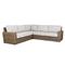 Aria Coastal Beige Cushion Brown Wicker 3 Piece Outdoor Sectional Sofa|Kathy Kuo Home