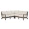 Ezra Modern Taupe Grey Aluminum Beige Cushion Outdoor Sectional|Kathy Kuo Home