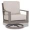 Ezra Modern Taupe Grey Aluminum Beige Performance Outdoor Rocker|Kathy Kuo Home