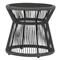 Levi Coastal Black Marble Top Woven Rope Round Outdoor Side End Table|Kathy Kuo Home