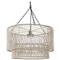 Palecek Tanner Coastal Beach Off White Woven Wicker Outdoor Drum Pendant|Kathy Kuo Home