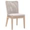Kailey Coastal Grey Teak Beige Woven Rope Outdoor Dining Side Chair - Set of 2|Kathy Kuo Home