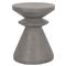 Declan Coastal Beach Grey Concrete Round Hourglass Outdoor Side End Table|Kathy Kuo Home
