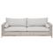 Alaina Coastal Beach Grey Woven Rope Teak Wood Outdoor Sofa - 90&quot;W|Kathy Kuo Home