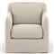 Cassandra Modern Sand Beige Cushion Slipcovered Outdoor Swivel Arm Chair|Kathy Kuo Home