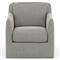 Cassandra Modern Ash Grey Cushion Slipcovered Outdoor Swivel Arm Chair|Kathy Kuo Home