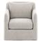 Cassandra Modern Stone Grey Cushion Slipcovered Outdoor Swivel Arm Chair|Kathy Kuo Home