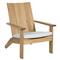 Ashland Modern Natural Teak White Cushion Outdoor Adirondack Chair|Kathy Kuo Home