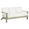 Ashland White Cushion Oyster Grey Teak Outdoor Sofa - 73.13&quot;|Kathy Kuo Home