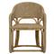 Rina Ellen Coastal Brown Rush Rattan Frame Dining Arm Chair|Kathy Kuo Home