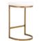 Eleanor Hollywood Regency White Performance Brushed Gold Frame Counter Stool|Kathy Kuo Home