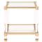 Rowan Modern Classic Glass Top Clear Acrylic Gold Metal Frame Side End Table|Kathy Kuo Home