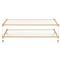 Rowan Modern Classic Glass Top Clear Acrylic Gold Metal Frame Rectangular Coffee Table|Kathy Kuo Home