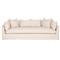 Nathan Modern Classic Beige Slipcovered Espresso Birch Wood Sofa