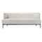 Chloe Mid Century Pearl Linen Upholstered Tufted Wood Sofa|Kathy Kuo Home