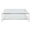 Surrey Modern Glass Acrylic Square Coffee Table - 60&quot;|Kathy Kuo Home
