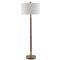Rolly Modern Classic Brown Wood Antique Brass Metal Floor Lamp|Kathy Kuo Home