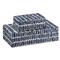 Halsey Modern Classic Navy Blue Bone Rectangular Decorative Box - Set of 2|Kathy Kuo Home