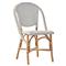 Gene Coastal Beach White Woven Rattan Dining Side Chair|Kathy Kuo Home