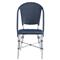 Gene Coastal Beach Navy Blue Faux Rattan White Aluminum Frame Outdoor Dining Chair|Kathy Kuo Home