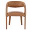 Alexander Mid Century Modern Brown Upholstered Leather Dining Arm Chair|Kathy Kuo Home