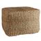 Zuri Coastal Beach Brown Woven Rattan Square Ottoman|Kathy Kuo Home