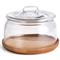 Adrian Rustic Lodge Glass Cloche Wood Tray|Kathy Kuo Home