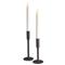 Elon Modern Classic Black Metal Candle Holder - Set of 2|Kathy Kuo Home