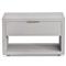 Montaigne Modern Classic Grey Upholstered Wood Nightstand|Kathy Kuo Home