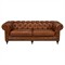 Savannah Rustic Lodge Vintage Brown Leather Nailhead Trim Tufted Sofa|Kathy Kuo Home