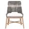Theodore Coastal Grey Woven Fixed Cushion Mahogany Wood Dining Chair - Set of 2|Kathy Kuo Home