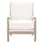 Charlize Modern Classic White Performance Oak Wood Club Arm Chair|Kathy Kuo Home