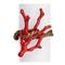 L&#39;Objet Coral Coastal Beach Red Enamel Gold Plated Napkin Ring - Set of 4|Kathy Kuo Home