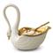 L&#39;Objet Swan Modern Classic White Porcelain Gold Accent Salt Cellar|Kathy Kuo Home
