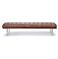 Vintage Mid Century Tufted Brown Leather Bench