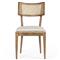 Tina Modern Beige Performance Upholstered Seat Brown Wood Cane Dining Chair|Kathy Kuo Home