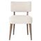 Andy Modern Classic Ivory Performance Seat Brown Wood Dining Chair|Kathy Kuo Home