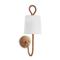 Bimini Brown Rattan White Linen Shade Armed Sconce