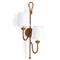 Bimini Rattan White Linen Shade Double Armed Sconce|Kathy Kuo Home